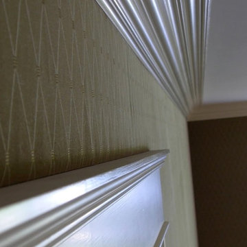 Fabric wall system in living room