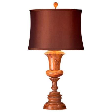 32" Tall Marble Table Lamp "Luxon", Amber