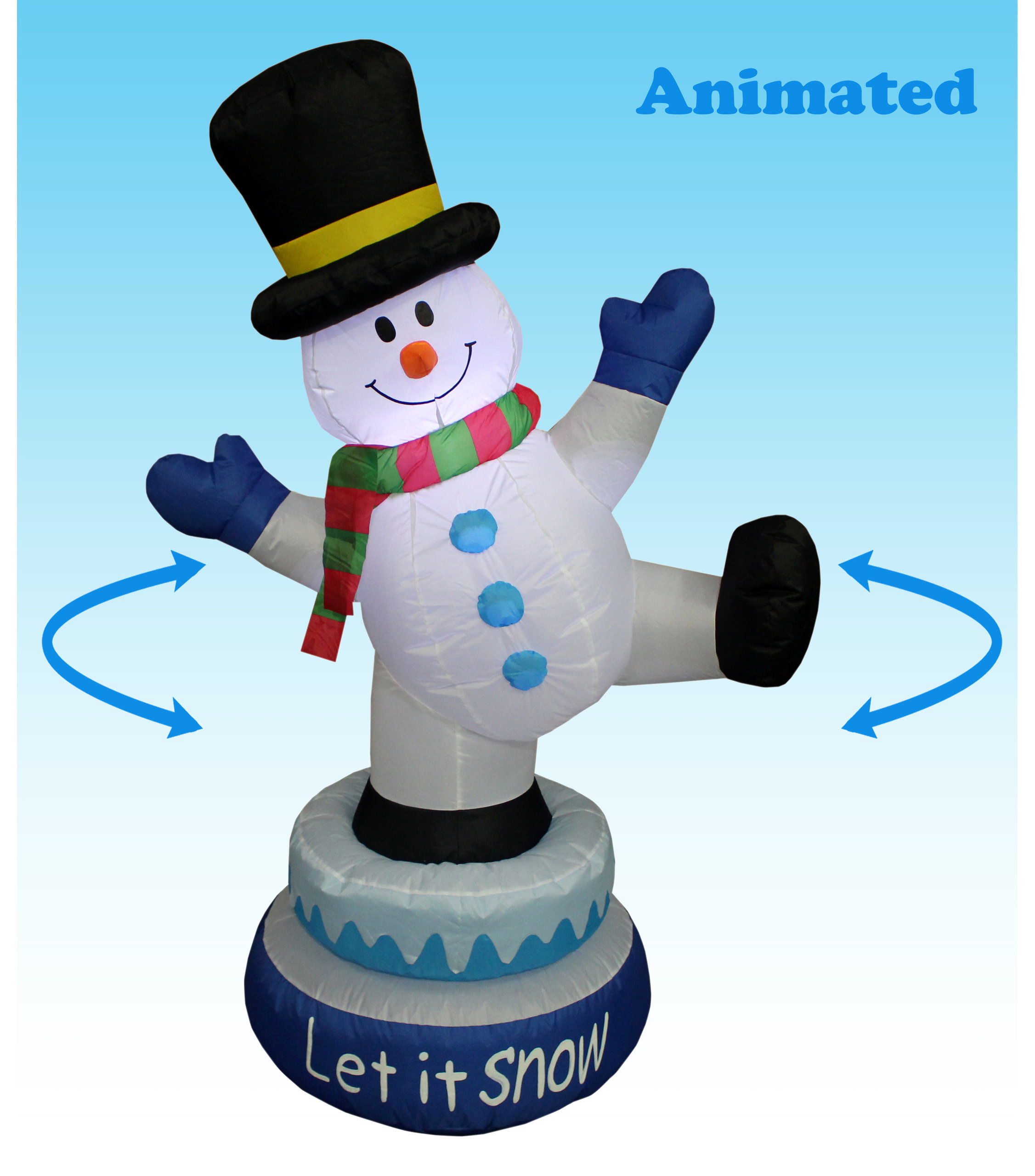 Tall Animated Christmas Inflatable Snowman, 5' - Traditional - Outdoor ...