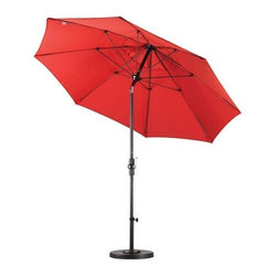 California Umbrella 9' Collar Tilt Fiberglass Market Umbrella - Outdoor Umbrellas