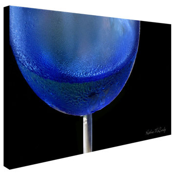 'Blue Wine Glass' Canvas Art by Kathie McCurdy