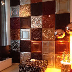 Wainscoting with Tin - Wallpaper