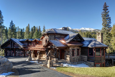 Rustic exterior home idea in Denver
