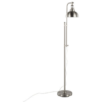 Emery Industrial Floor Lamp, Nickel
