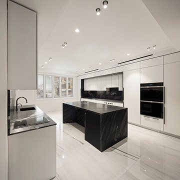 Contemporary white kitchen in Williamsburg