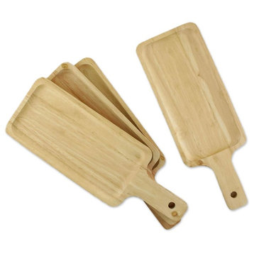 Fun Meal Wood Serving Plates, Set of 4