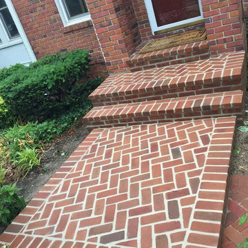 Paver Walkway in Washington DC in Herringbone Design, Shepherd Park NW