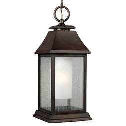 Transitional Outdoor Hanging Lights 1-Light Outdoor Pendant, Heritage Copper