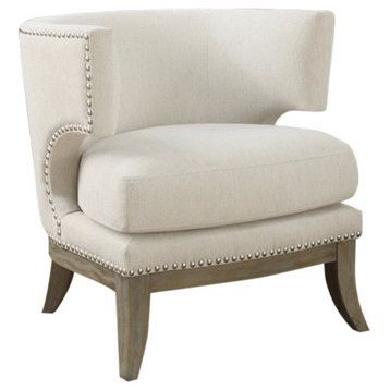 Benzara BM159305 Luxuriously Styled Accent Chair, White