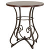 3 Pieces Pub Set, Swiveling Bar Stools & Round Table With Unique Scrolled Base