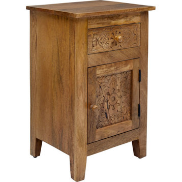 Global Archive Hand Carved Accent Table - Natural
