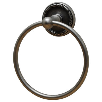 Woodrich Towel Ring, Aged Pewter