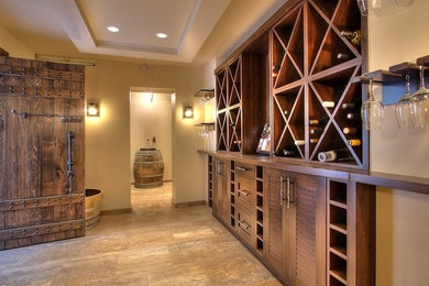Inspiration for a mid-sized timeless marble floor wine cellar remodel in Other