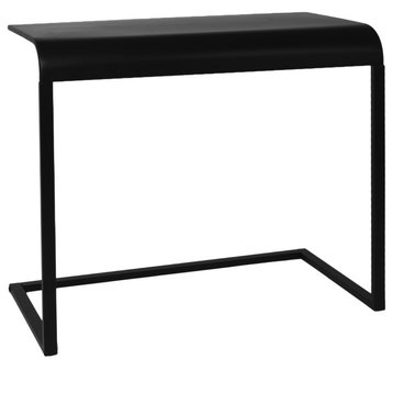 American Art Decor Black Portable C-Shaped Desk
