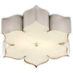 Currey and Company - Currey and Company 9999-0042 Grand Lotus - Two Light Flush Mount - Undulations of luxurious silvery-hued metal treateGrand Lotus Two Ligh Contemporary Silver  *UL Approved: YES Energy Star Qualified: n/a ADA Certified: n/a  *Number of Lights: Lamp: 2-*Wattage:13w GU24 bulb(s) *Bulb Included:No *Bulb Type:GU24 *Finish Type:Contemporary Silver Leaf