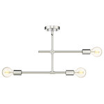 Z-Lite - Z-Lite 731-3SF-CH Modernist 3 Light Semi Flush Mount in Chrome - This three-light semi-flushmount light from the Modernist collection borrows from strict linear aesthetics to bring an enticing dose of energy to any modern space. Linear silhouetting blends a parallel and perpendicular arrangement of frames made of chrome finish steel, with end bulbs delivering ambient lighting. A matching canopy brings palette consistency and seals the striking look of this gorgeous fixture.