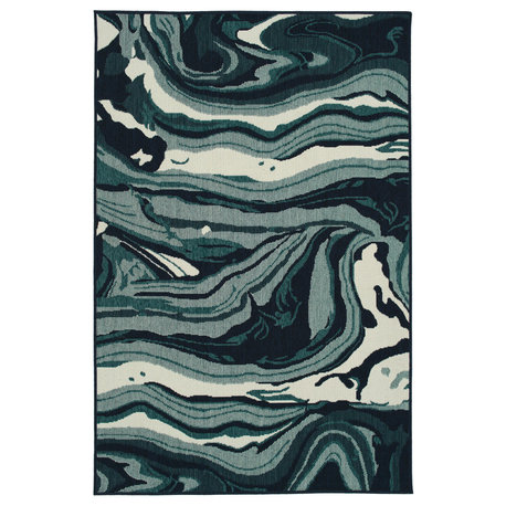Kaleen Pianta Collection PTA01-91 Teal Area Rug 5'3" x 5'3"