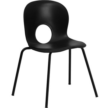 Hercules Series 770 lb. Capacity Plastic Stack Chair WithBlack Frame, Black