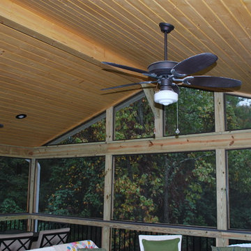 Homewood, AL, Deck and Screened Porch Combination w/ Outdoor Fireplace
