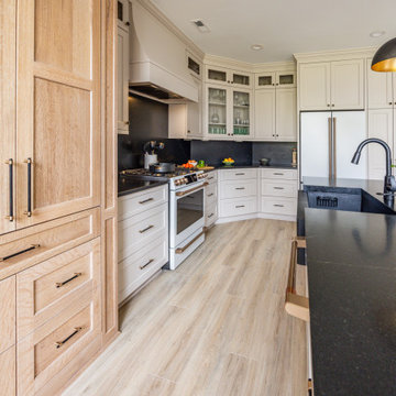 White Oak, Black Accents and Accessible Beige Cabinetry