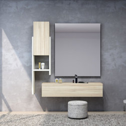 Dressing Table with Custom Shelves in Fleetwood White Oak by Inspired Elements - Dressing Tables