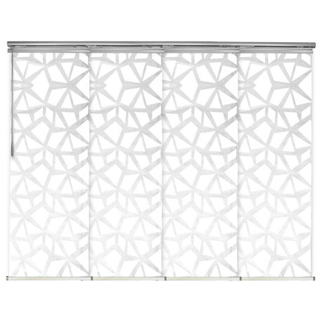 Scattered 4-Panel Track Extendable Vertical Blinds 48-88"W, Satin Nickel Track, 91.4" H