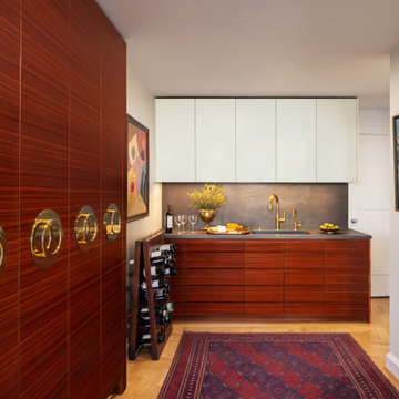 A Sculpted Kitchen in Warm Woods