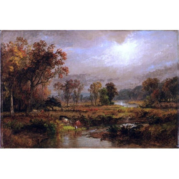 Jules Dupre Cattle Watering, 18"x27" Wall Decal