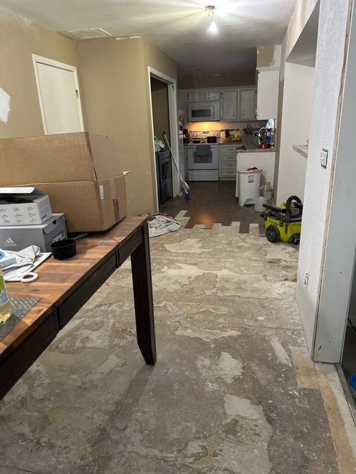 What to do with an empty space between kitchen and dinning table?