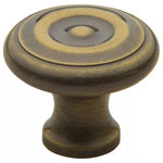 Baldwin Hardware - Baldwin Colonial 1.25" Mushroom Cabinet Knob Satin Brass/Black - Illustrating shades of America's historic past, Baldwin's Colonial Collection is highly reminiscent of traditional design found in the United States during the late 1700's to early 1800's. Constructed from premium solid brass, and carrying a historic tradition of quality craftsmanship, each mushroom knob comes in your choice of several hand polished finishes, making it easy to construct the perfect look for your bathroom and kitchen. Further, each knob is shipped with all necessary mounting hardware, making for a painless installation, and should the unthinkable occur, all cabinet hardware is covered by Baldwin's limited lifetime warranty. We know that adding the perfect accent to your cabinetry is an important decision and Baldwin is here to make it easier.