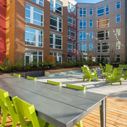 Juniper Decking at Atlas Apartments - Deck Tiles And Planks