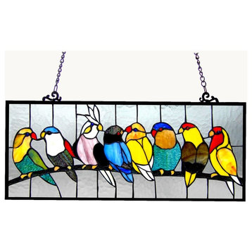 Chloe Lighting Featuring Birds Window Panel With Multi-Colored CH1P153AY25-GPN
