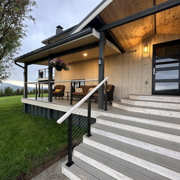 Enchanting Deck Renovations with cable railing for Family Gatherings