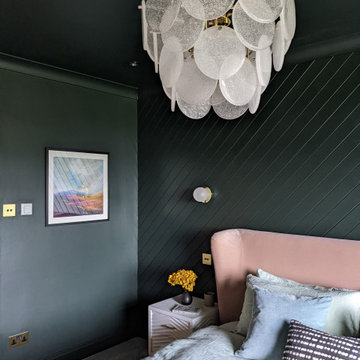 Dark Green Panelled Bedroom