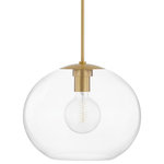 Mitzi by Hudson Valley Lighting - Margot 1-Light Extra Large Pendant, Aged Brass Finish, Clear Glass - Though it comes in a variety of forms, one thing stays the same about Margot: Its transparent glass shade is not a perfect circle, and the pretty Bulbs (Not Included) underneath it is, making for a contrast both elegant and subtle.