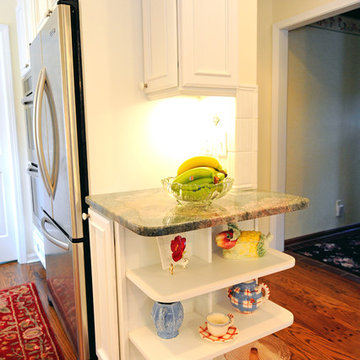 Galley kitchen & family room remodeled into a large kitchen