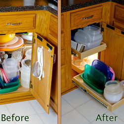 Blind Corner Solution - Before & After - Kitchen Drawer Organizers