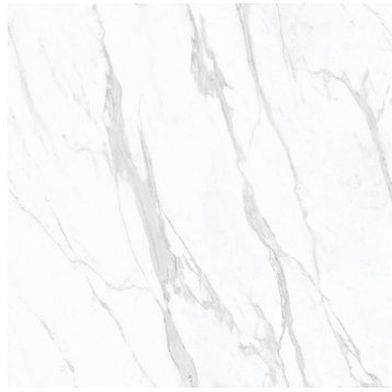 Carrara Statuario Porcelain Marble Look Wall and Floor Tile, 32x64