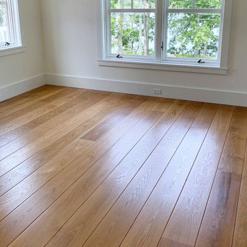 SHELTER ISLAND: 8" WHITE OAK INSTALLED & FINISHED WITH CUSTOM STAIN/ TRAFFIC HD
