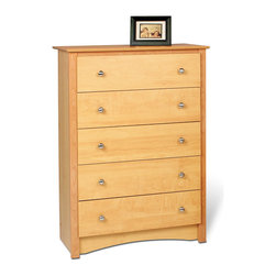 Prepac Sonoma 5-Drawer Chest in Maple - Dressers