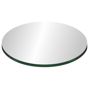 12" Tempered Glass Round Glass Table Top, 3/8" Thickness, Flat Polish Edge