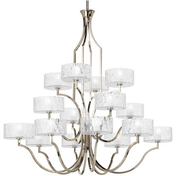 Caress Collection 16-Light 3-Tier Polished Nickel Chandelier