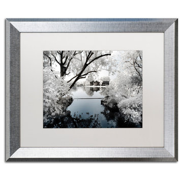 Philippe Hugonnard 'White Calm' Art, Silver Frame, White Matte, 20"x16"