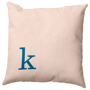 20"x20" Modern Monogram Decorative Throw Pillow, Autumn Blue