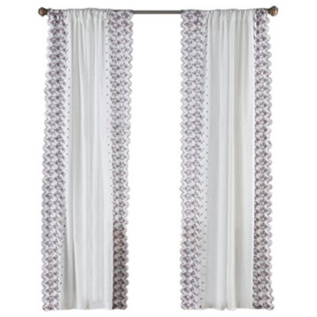 Lace Curtain Panels Set Of 2 (Each 54X84), Floral Border