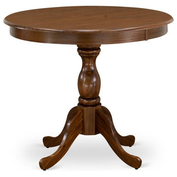 Atlin Designs Antique Wood Dining Table with Pedestal Legs in Walnut