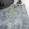 Roxy Grey/Gold Visions Abstract Plush Area Rug, 6' X 9'