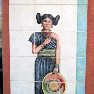 "Hopi Maidens" Santa Fe-Southwestern Style Exterior Tile Art