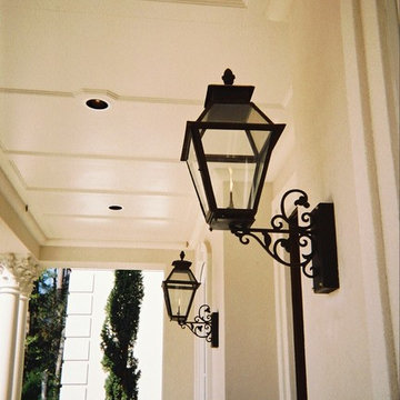Sheryl's V Style Gas Lanterns on Extended Steel Wall Brackets