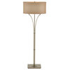 Contemporary Formae Floor Lamp, Soft Gold, Doeskin Suede Shade